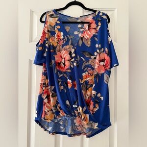 Floral Blue Women's Top